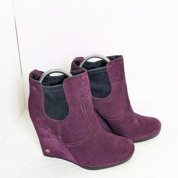 Tory Burch purple suede wedge boots - Picture 15 of 16